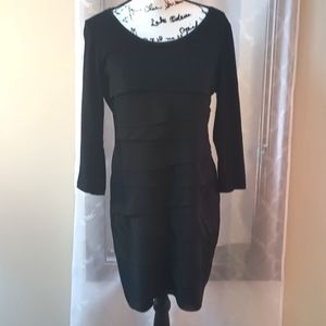 White House Black Market Black Dress With Layers in Front